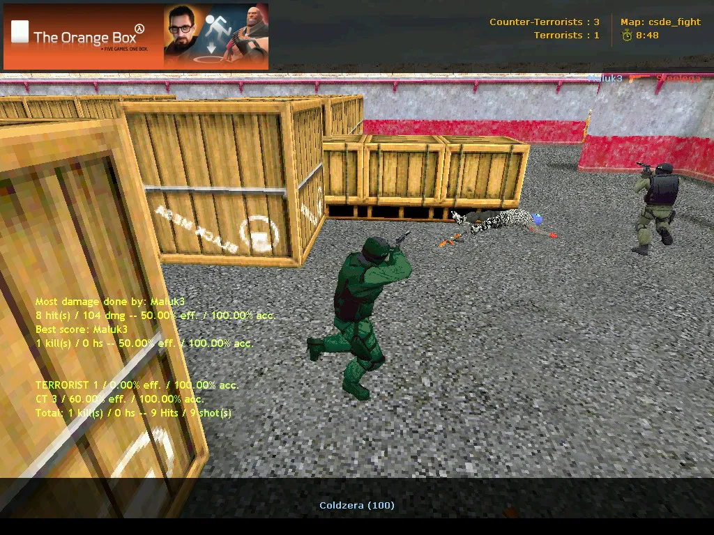 Скриншот csde_fight карта для CS 1.6: тактика CT/T, точки, .nav и оптимизация wpoly/epoly