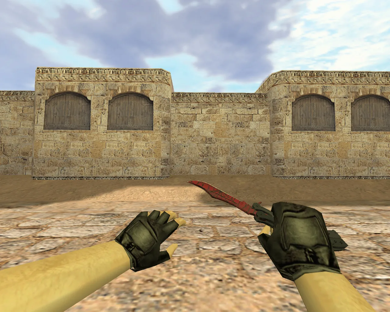 Скриншот Модель v_ нож-бабочка «Кровавая паутина» для CS 1.6: звуки, анимация осмотра, качество текстур