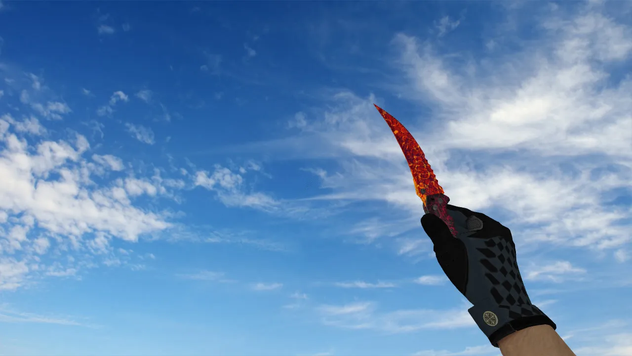 Скриншот Модель «Flip Knife Armageddon» v_ для CS 1.6: звуки, анимация осмотра, текстуры и точная модель в игре