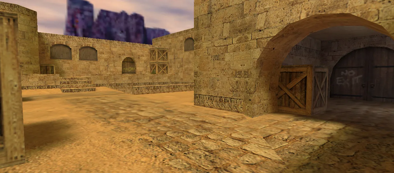 Скриншот  de_dust2_long_dawn для CS 1.6: баланс сторон, точки контроля и настройка ботов