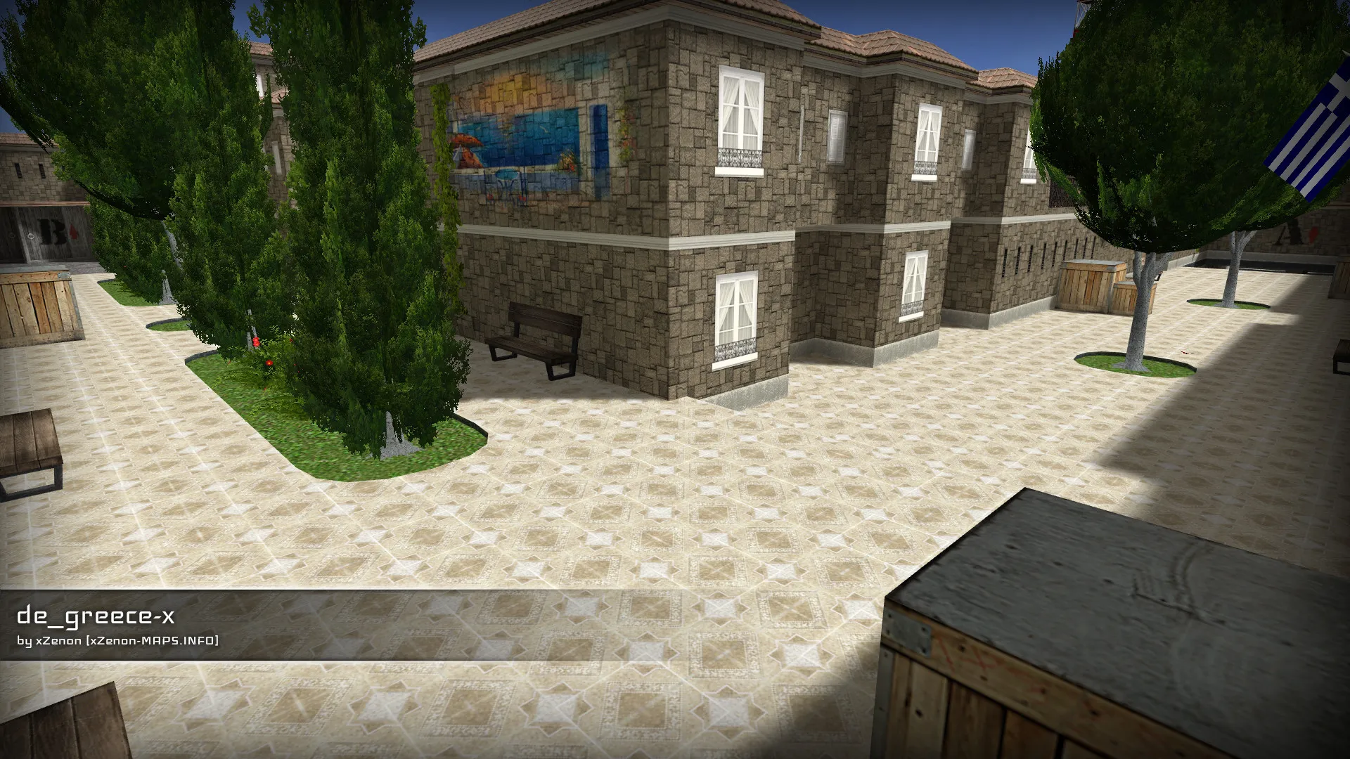 Скриншот  de_greece-x_b1 для CS 1.6: карта, навигация ботов, оптимизация и тактика за стороны