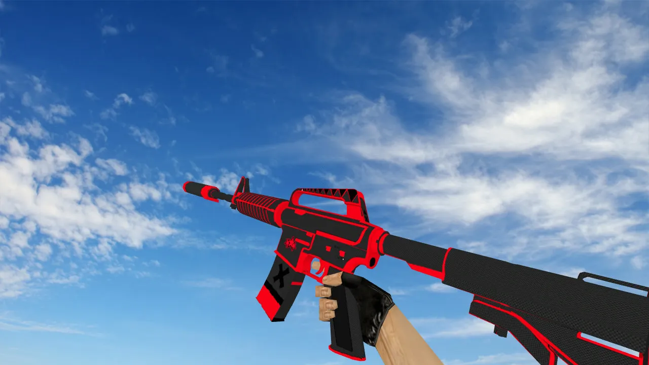 Скриншот Модель M4A1 X-Force Redline v_ p_ w_ для CS 1.6: звуки, анимация осмотра и качество текстур