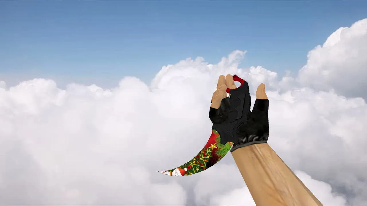 Скриншот Модель ножа «Kerambit Xmas» для CS 1.6: v_, p_, w_, звук, анимация осмотра и текстуры