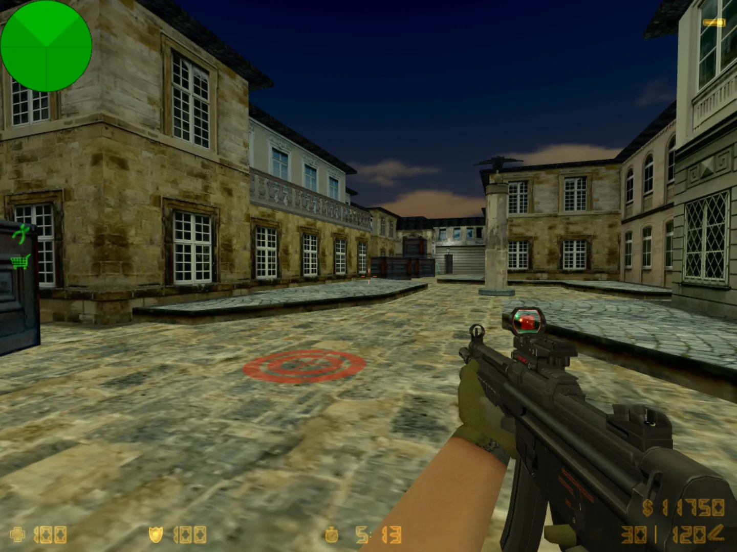 Скриншот  Карта de_aristocracy_test для CS 1.6: баланс сторон, точки под каты, .nav для ботов и оптимизация под FPS