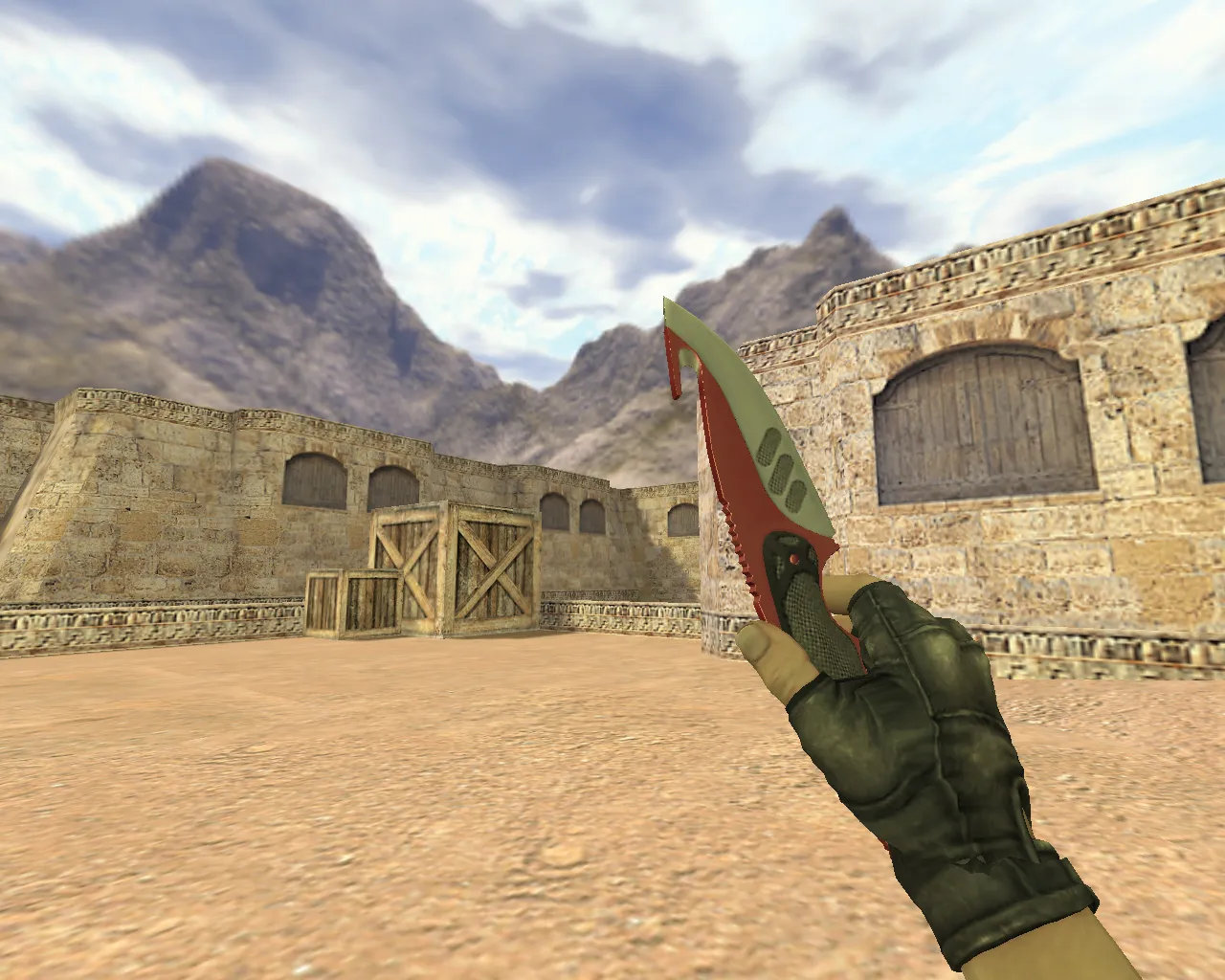 Скриншот v_ нож с лезвием-крюком Автотроника для CS 1.6: p_ и w_ модели, звук, анимация осмотра