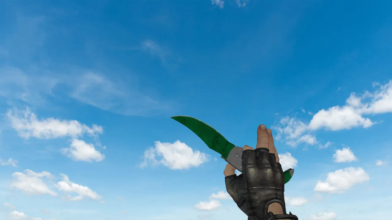 Скриншот Falchion Gamma Doppler Emerald v_ модели для CS 1.6: ножи, анимация осмотра, звуки, качество текстур