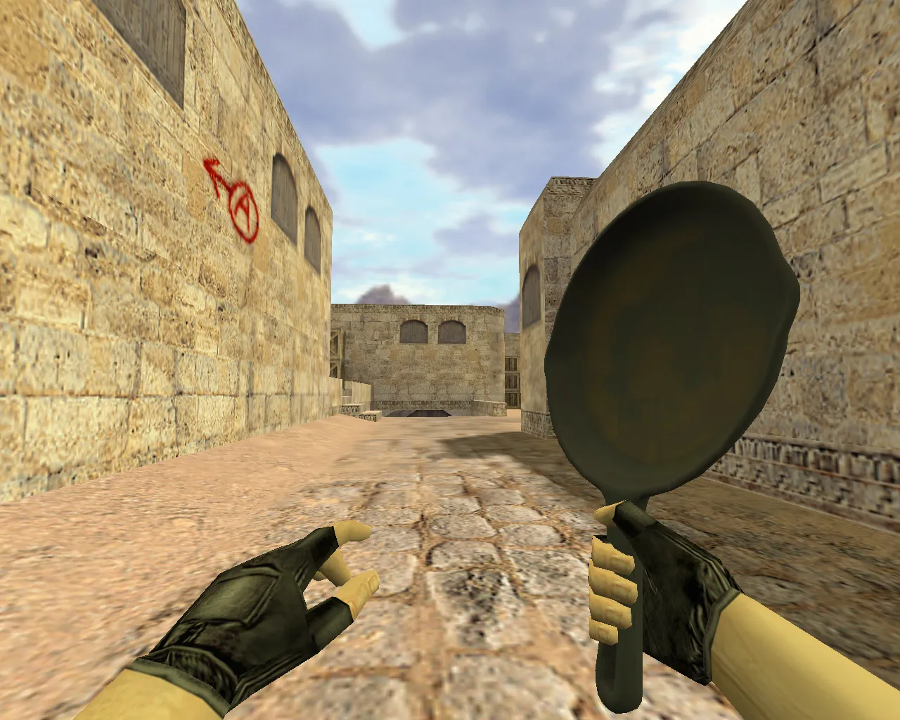 Скриншот Модель ножа «Сковородка» для CS 1.6: v_ / p_ / w_, звуки, анимация осмотра, качество текстур