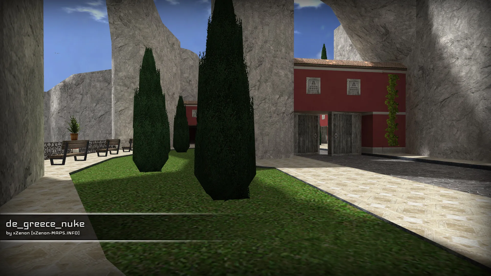 Скриншот  Карта de_greece_nuke_b3 для CS 1.6: точки, маршруты, .nav для ботов и оптимизация wpoly/epoly