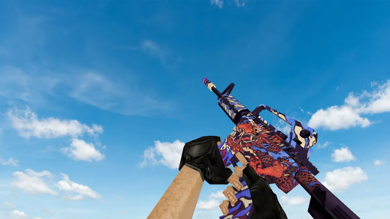 Скриншот Модель Default M4A1 «Король драконов» v_ p_ w_ для CS 1.6: звуки, анимация осмотра, качество текстур