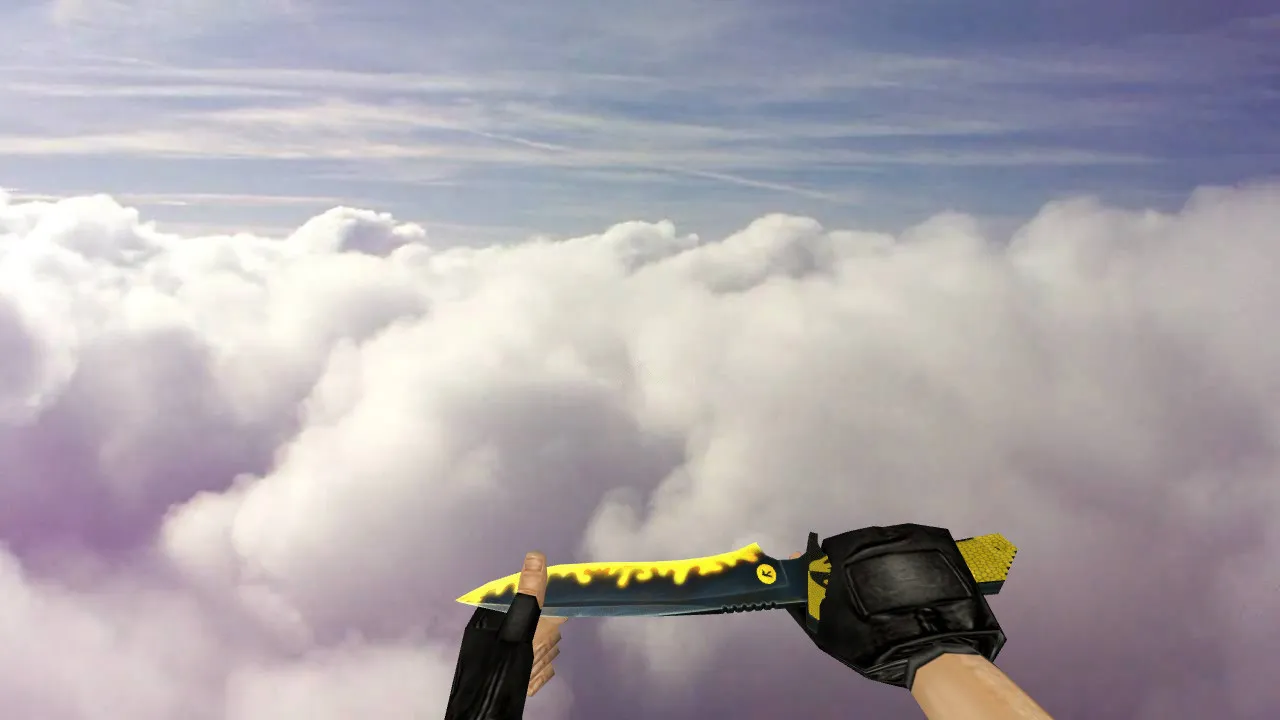 Скриншот Модель ножа Default Knife Yellow-Hand v_ p_ w_ для CS 1.6: звуки, анимация осмотра, текстуры