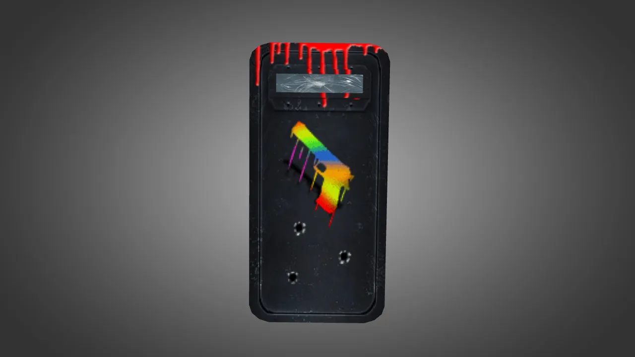 Скриншот Модель «Shield Vandalized» для CS 1.6: v_ и p_ модели, звуки, анимация осмотра и текстуры