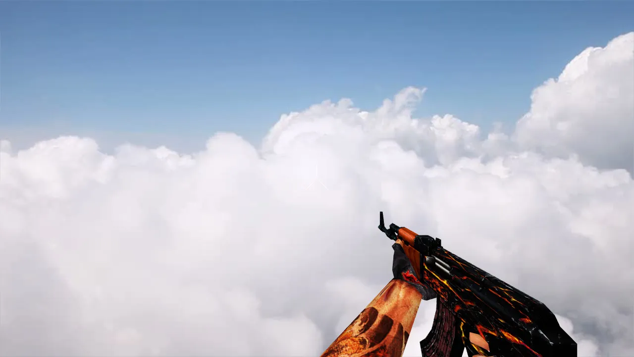 Скриншот Модель v_ и p_ Default AK-47 Fire для CS 1.6: звуки, анимация осмотра, текстуры, установка в папку models