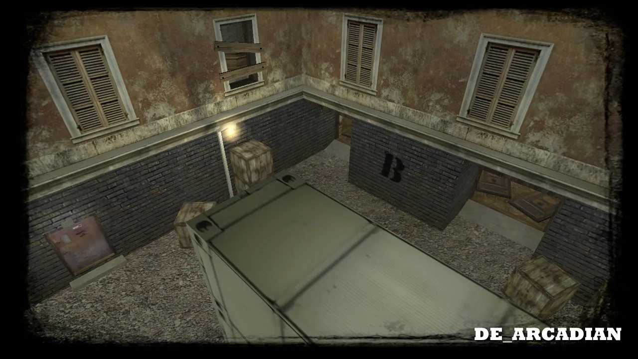 Скриншот de_arcadian_v1 карта для CS 1.6: точки, маршруты, баланс сторон, .nav, оптимизация wpoly/epoly