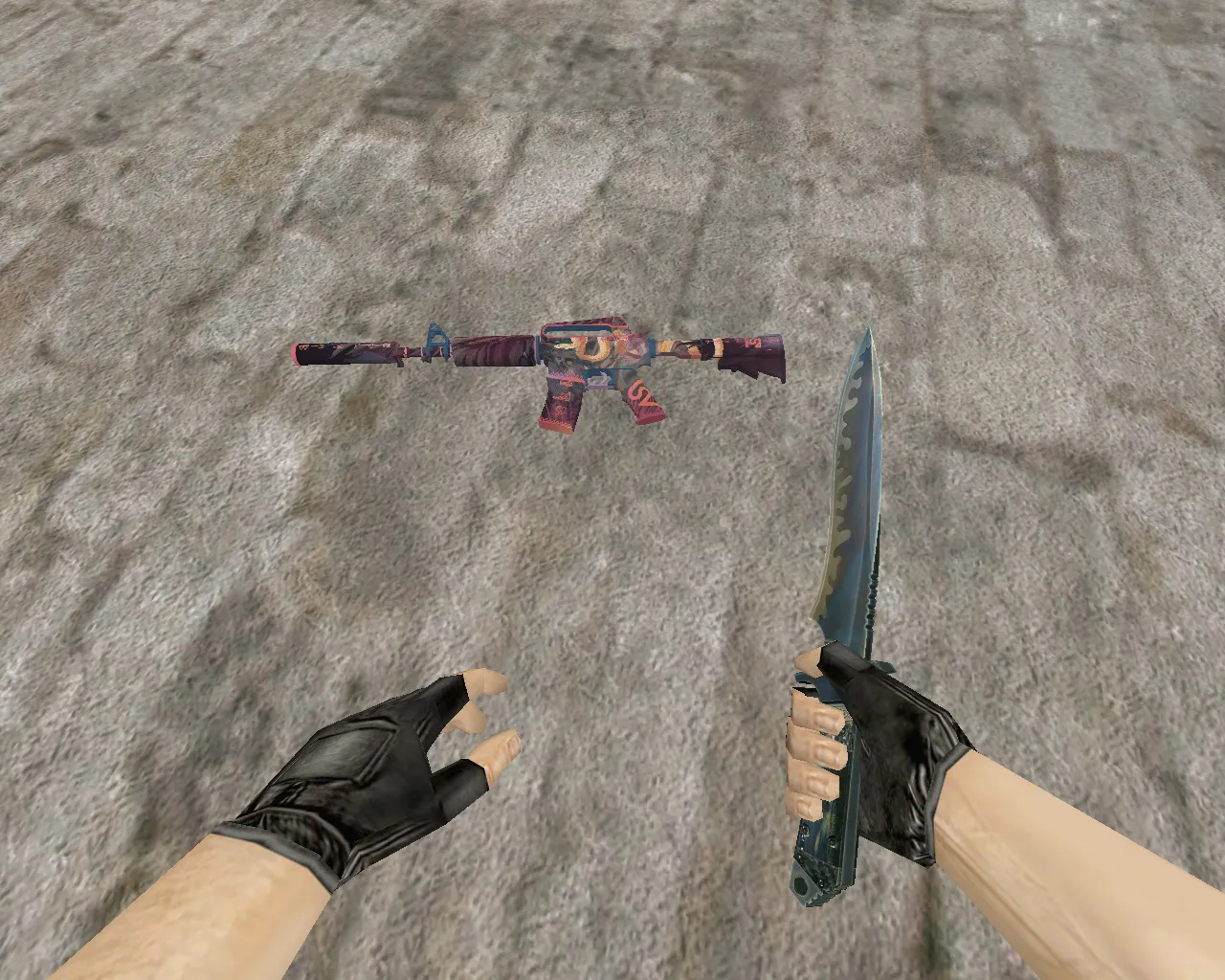 Скриншот  М4А1 «Добро пожаловать в джунгли» (Welcome to the Jungle) для CS 1.6: v_, p_, w_ модель, звуки, анимация и текстуры