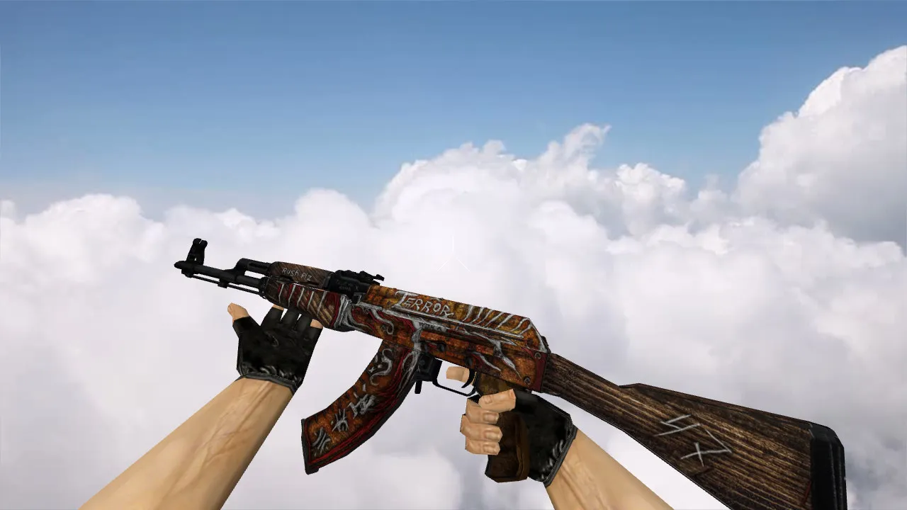 Скриншот Модель v_ak47 АК-47 Scarecrow для CS 1.6: p_ и w_ версии, звук, анимация осмотра, текстуры