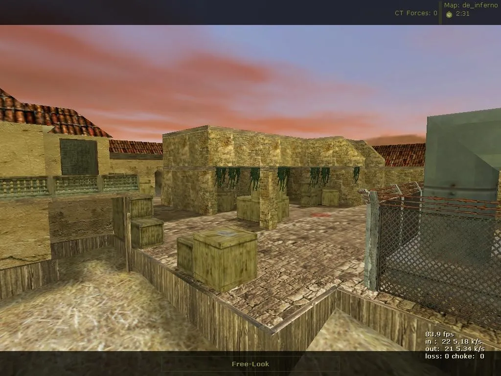 Скриншот  Карта «de_inferno_old» для CS 1.6 - Тактика и особенности