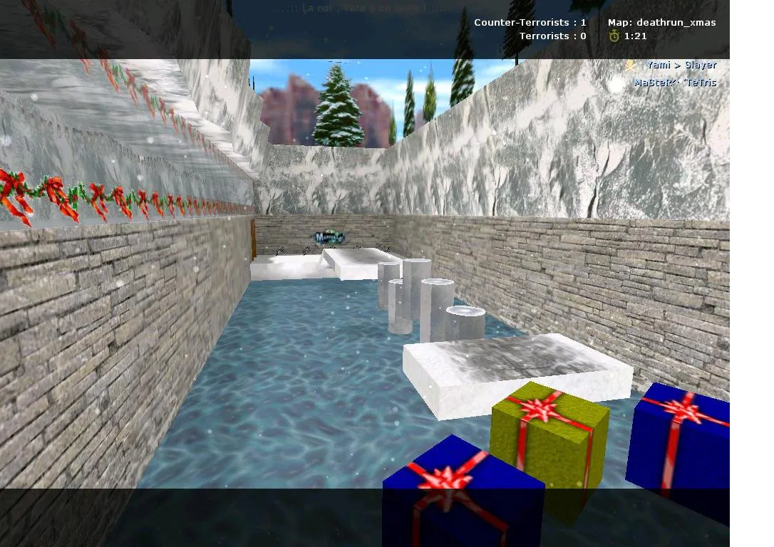 Скриншот  deathrun_xmas для CS 1.6: карта deathrun, точки, боты с .nav, оптимизация wpoly/epoly