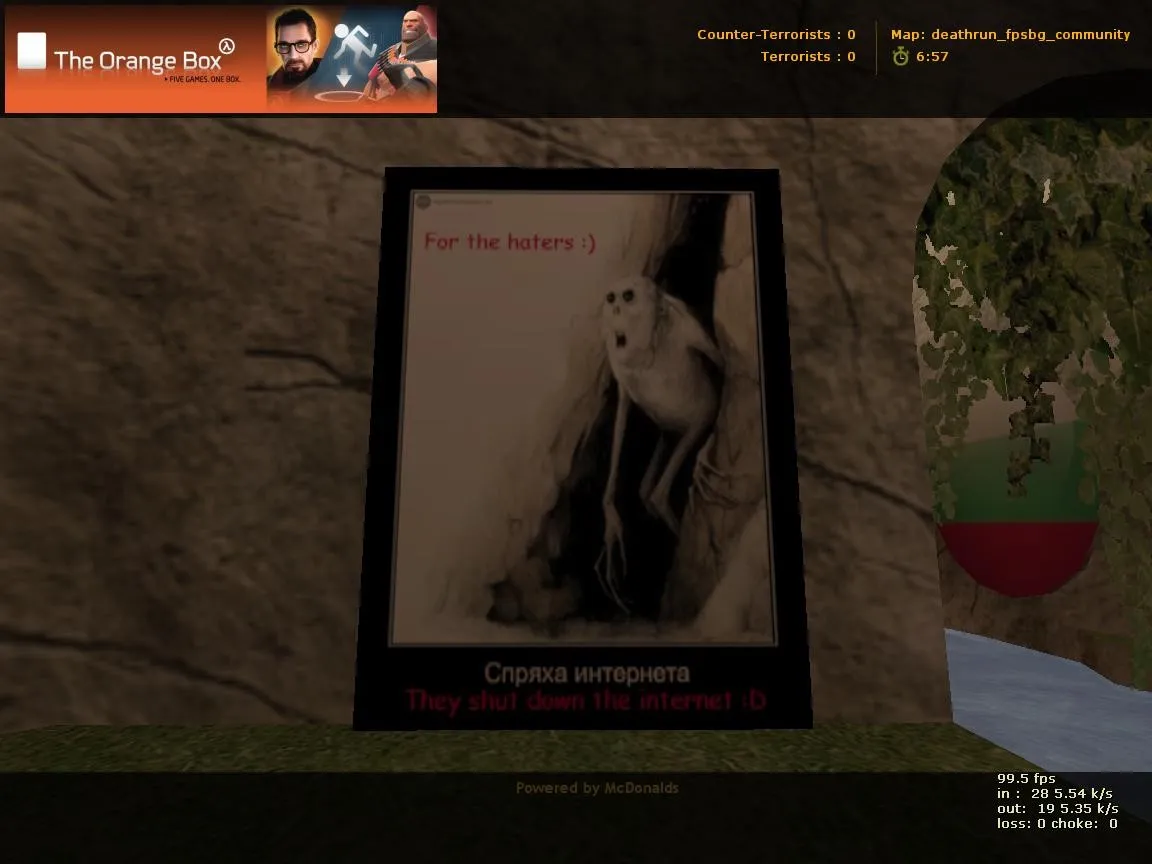 Скриншот  deathrun_fpsbg_community для CS 1.6: Deathrun карта, точки, боты .nav, оптимизация wpoly/epoly