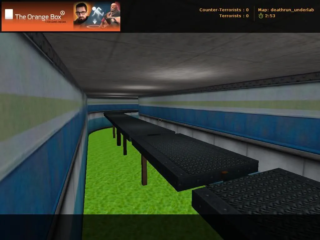 Скриншот  deathrun_underlab_v2 — карта deathrun для CS 1.6: точки, баланс сторон, .nav, оптимизация