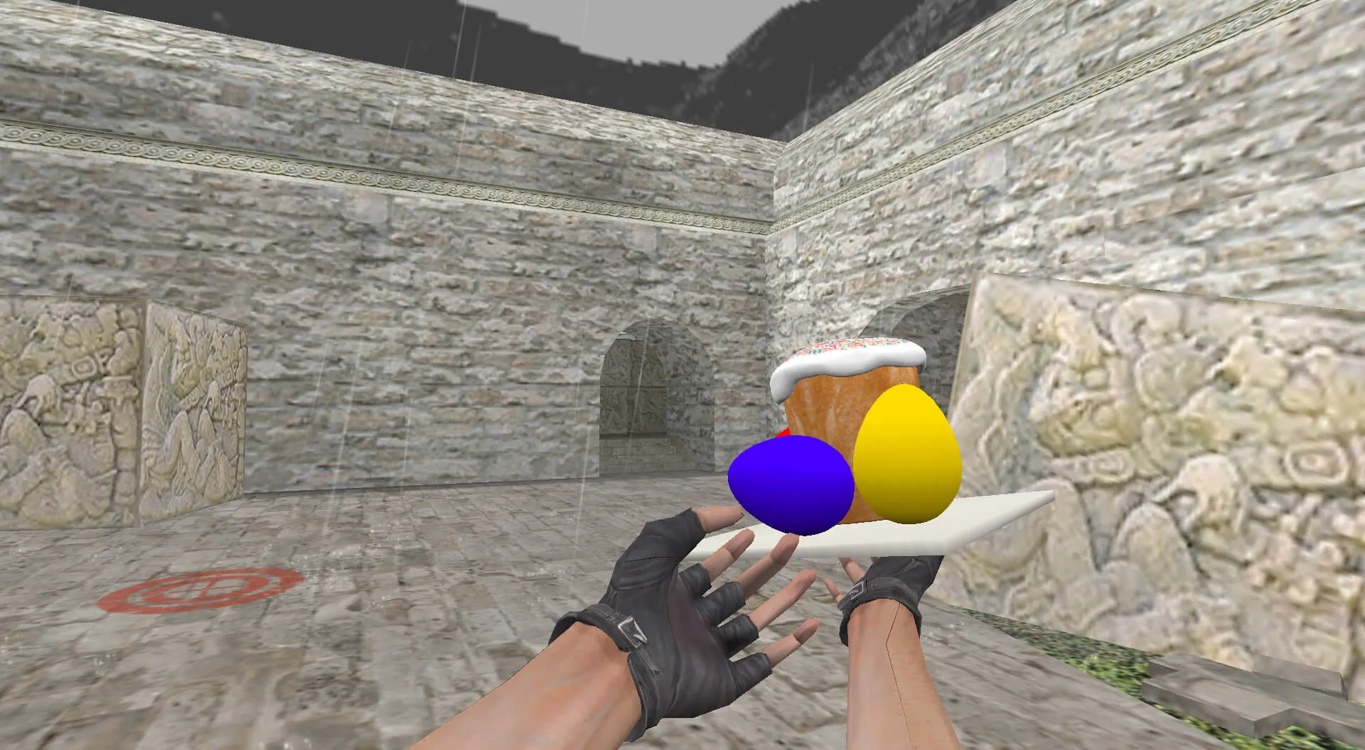 Скриншот Модель v_grenade «Граната Пасхальные лакомства» для CS 1.6: звуки, осмотр, текстуры и настройка без риска