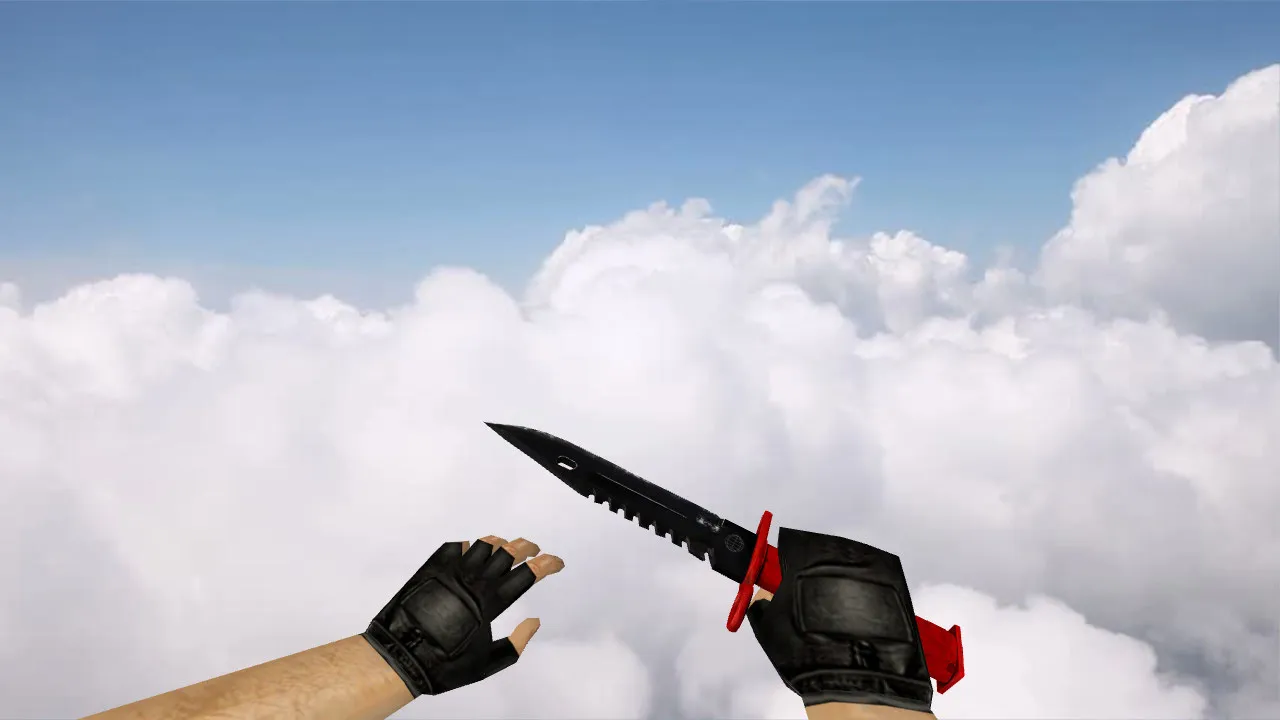 Скриншот Модель ножа «Штык-нож M9 «Нитро»» v_ для CS 1.6: точная модель, звуки, анимация осмотра и текстуры