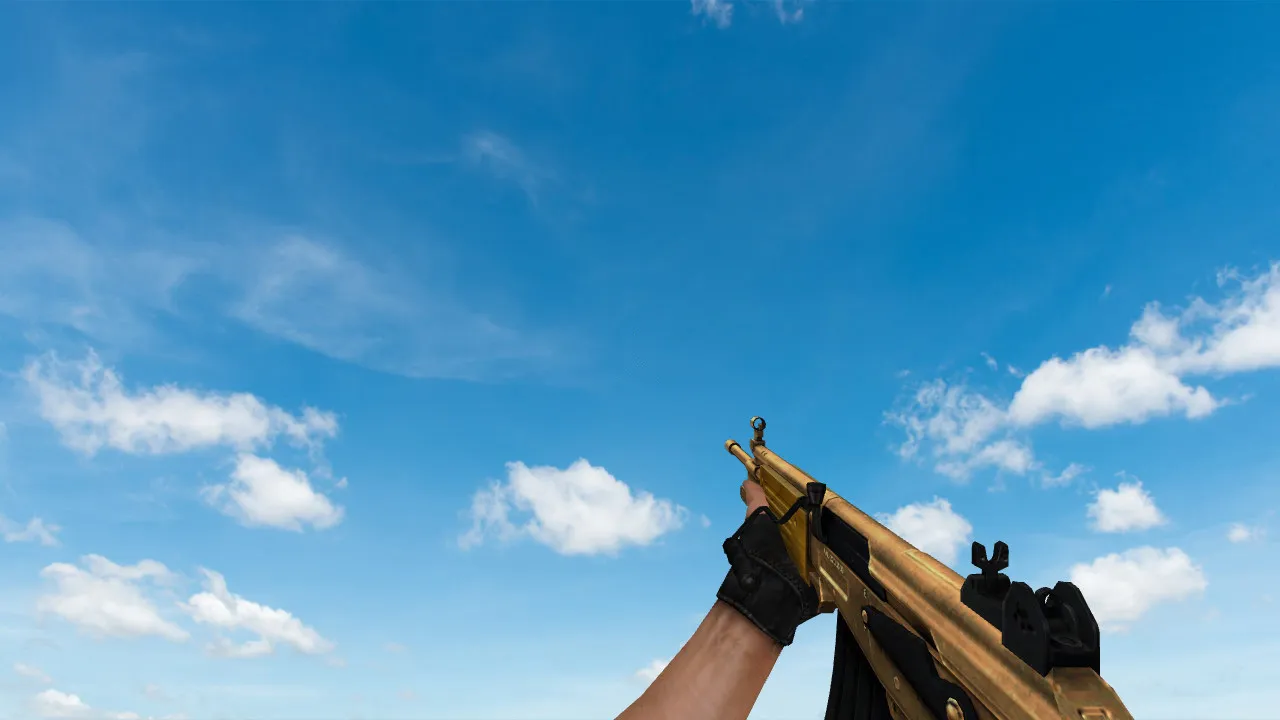 Скриншот  Пак моделей оружия Golden Weapon Pack для CS 1.6: v_, p_, w_ модели, звуки, анимация осмотра и настройки качества текстур