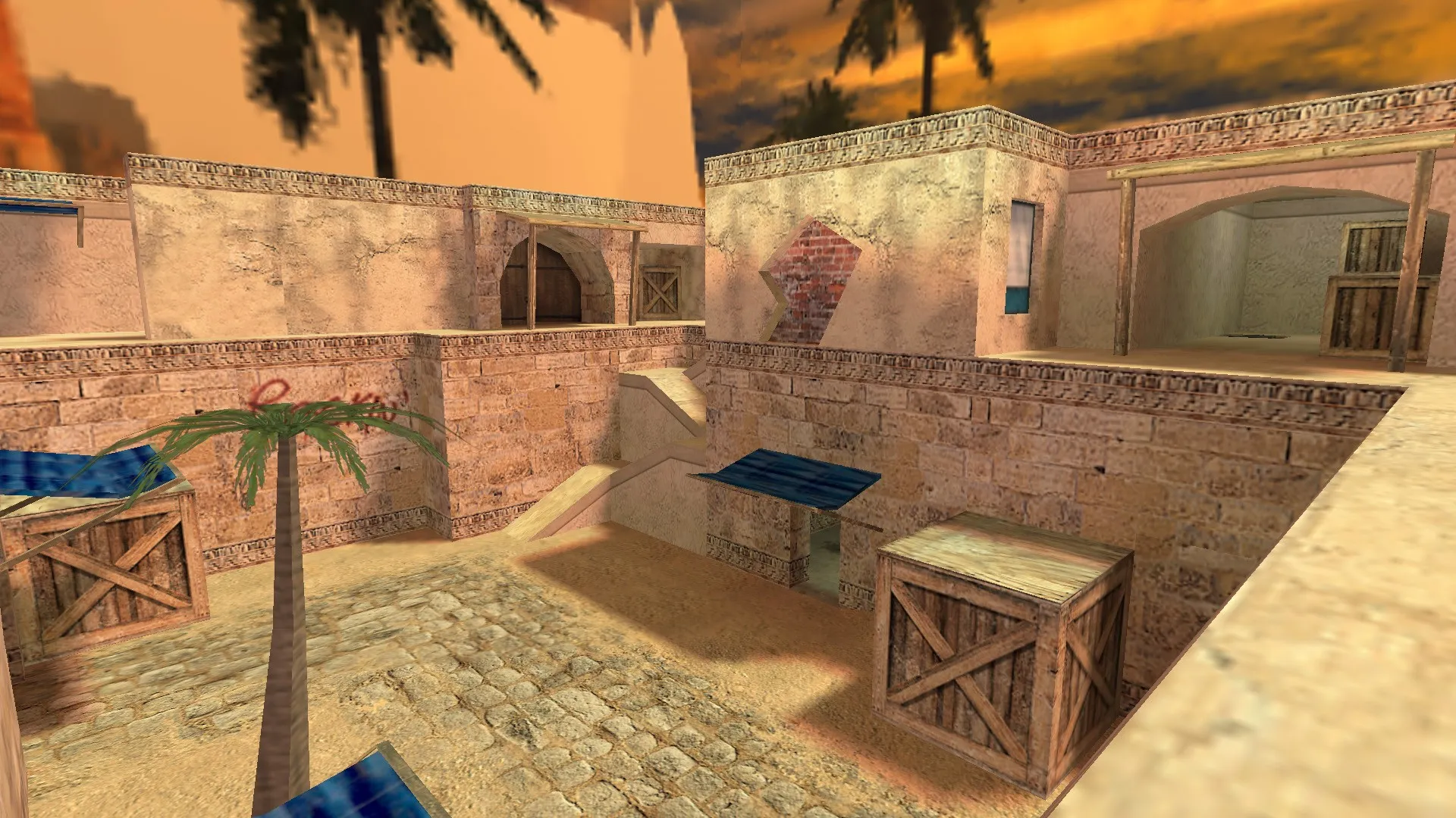 Скриншот  de_heat для CS 1.6: тактика за теров и кт, точки контроля, .nav и оптимизация карты