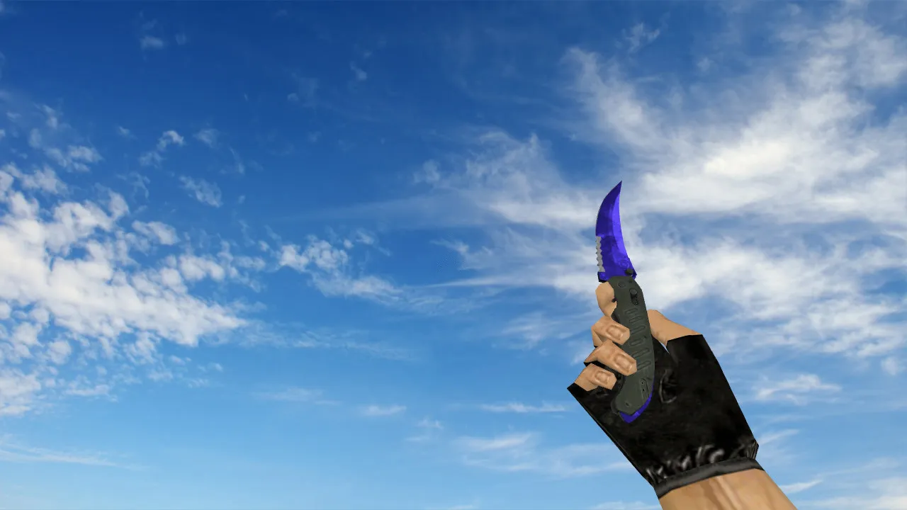 Скриншот Складной нож Doppler Sapphire v_model для CS 1.6: p_ и w_ модели, звук, анимация осмотра, текстуры