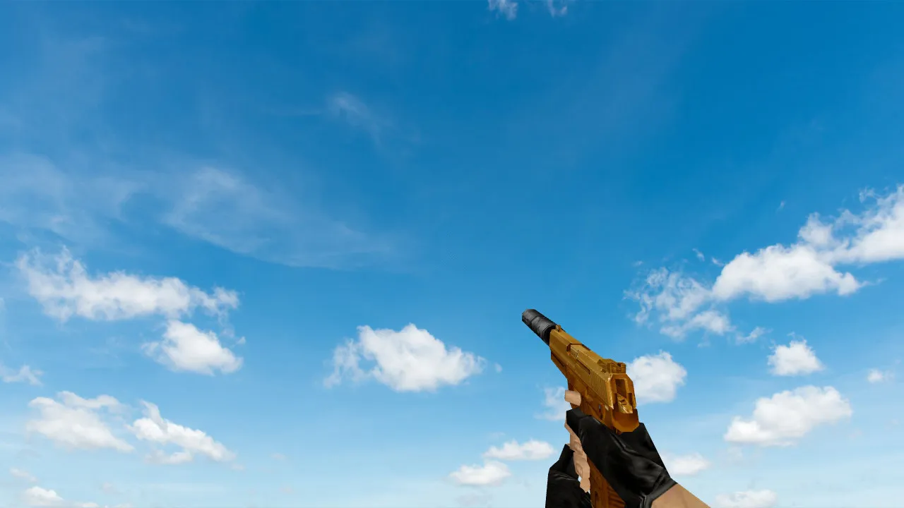 Скриншот  Пак моделей оружия «Gold Weapons Pack V3» для CS 1.6: v_ p_ w_ модели, звуки, анимация осмотра