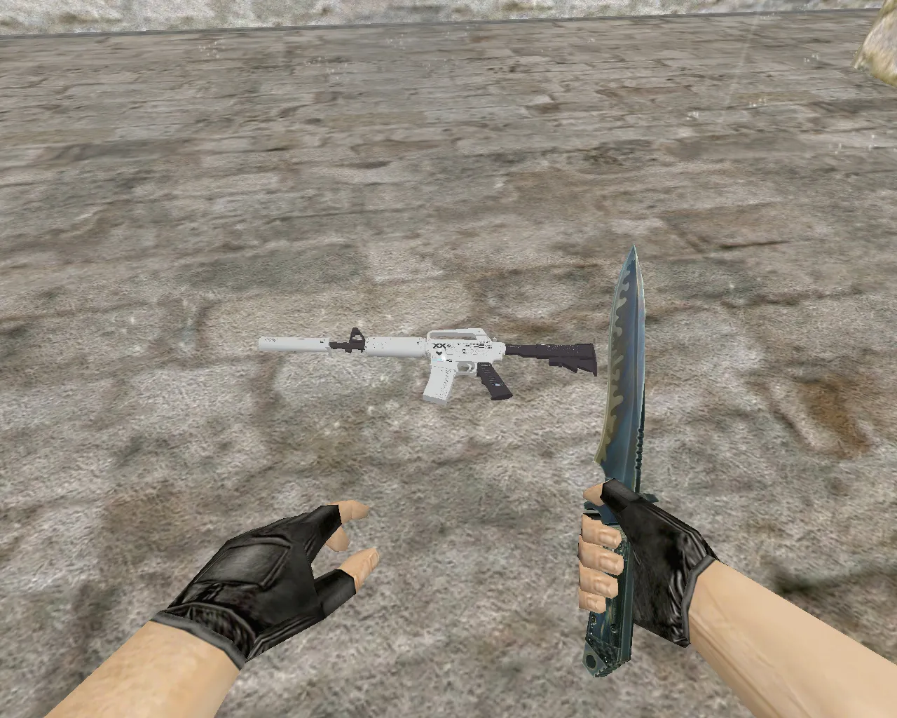 Скриншот  М4А1 «Поток информации» Printstream для CS 1.6: v_m4a1/p_m4a1/w_m4a1, звук, анимация осмотра и текстуры