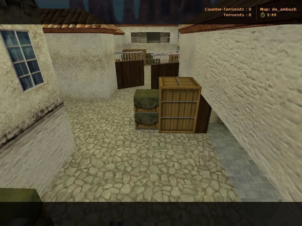 Скриншот  de_ambush карта для CS 1.6: точки, маршруты, .nav для ботов, оптимизация wpoly/epoly