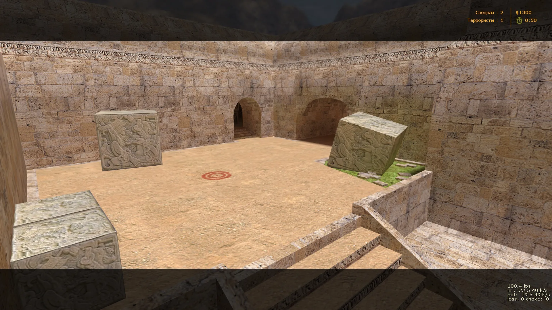 Скриншот  de_dus2tec — DE карта для CS 1.6: ацтек + dust2 план, точки для Т/КТ, .nav и оптимизация