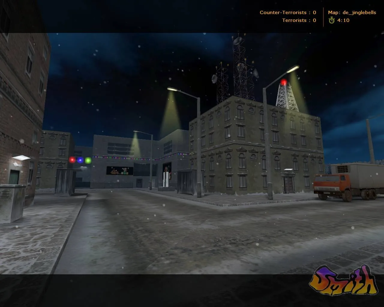 Скриншот  Карта de_jinglebells для CS 1.6 - Зимняя атмосфера и тактика