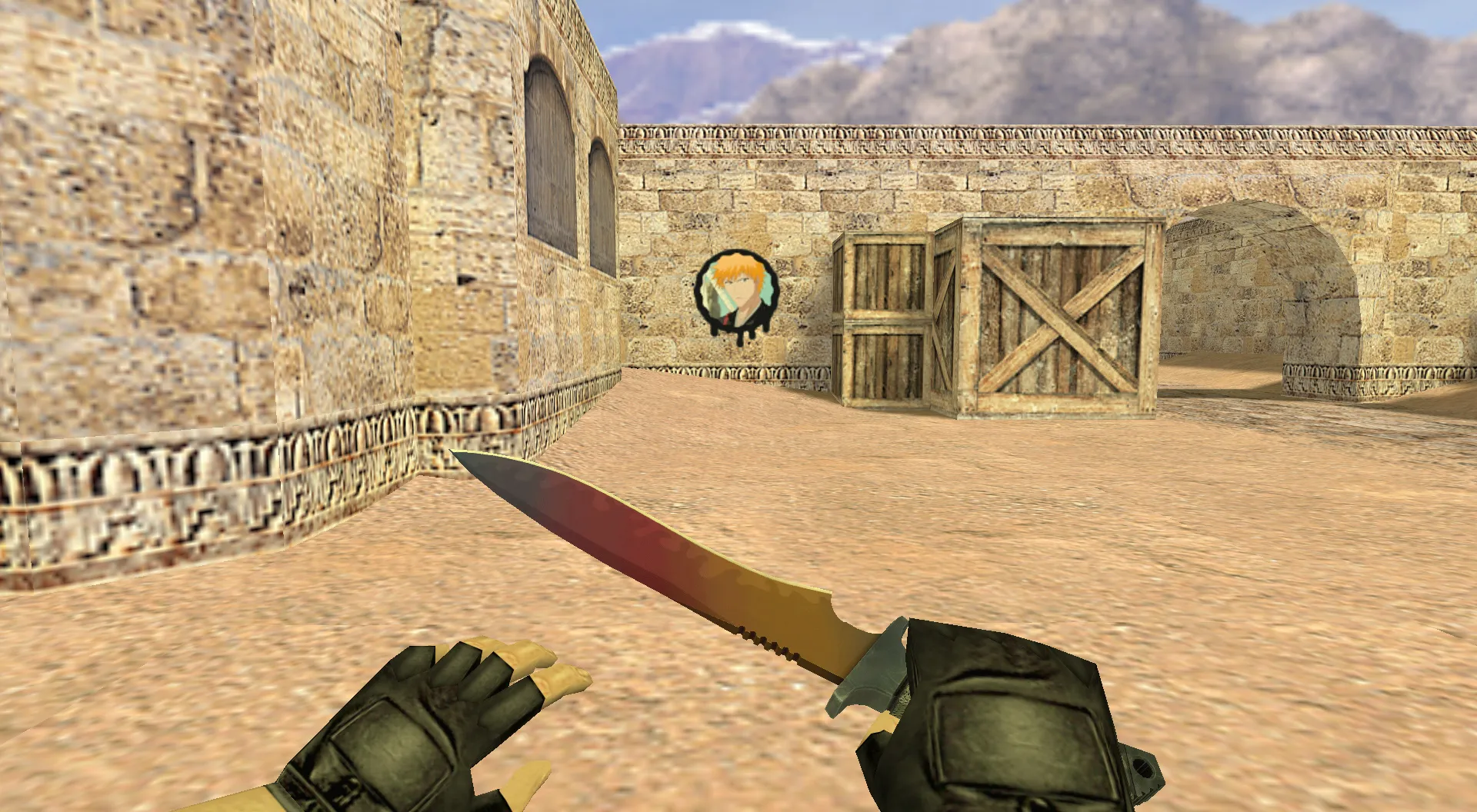 Скриншот Граффити «Ичиго Куросаки» для CS 1.6 - Аниме в игре