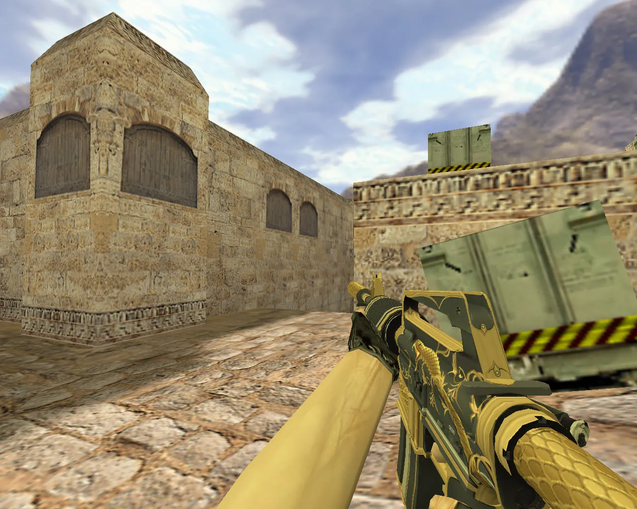 Скриншот Модель M4A1 «Золотая спираль» для CS 1.6: v_m4a1, p_m4a1, w_m4a1 со звуками и анимацией осмотра