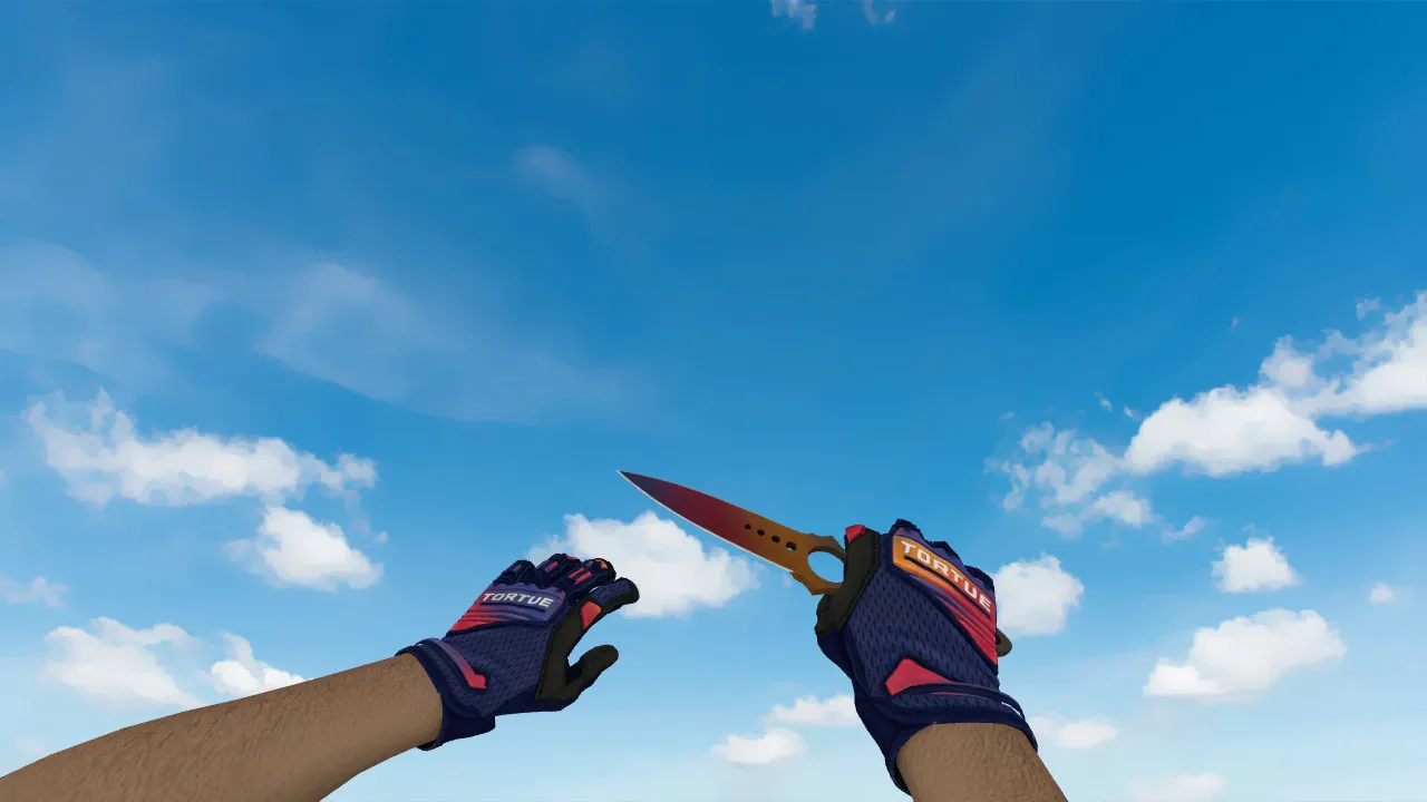 Скриншот  Скелетный нож «Градиент» + перчатки спецназа «Градиент» v_ p_ w_ модели, звуки и анимация осмотра для CS 1.6