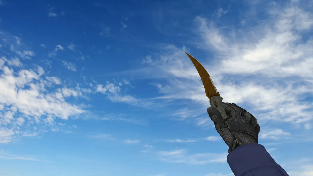 Скриншот Flip Knife Golden модель v_knife_flipg для CS 1.6: осмотр, звуки, текстуры и анимации