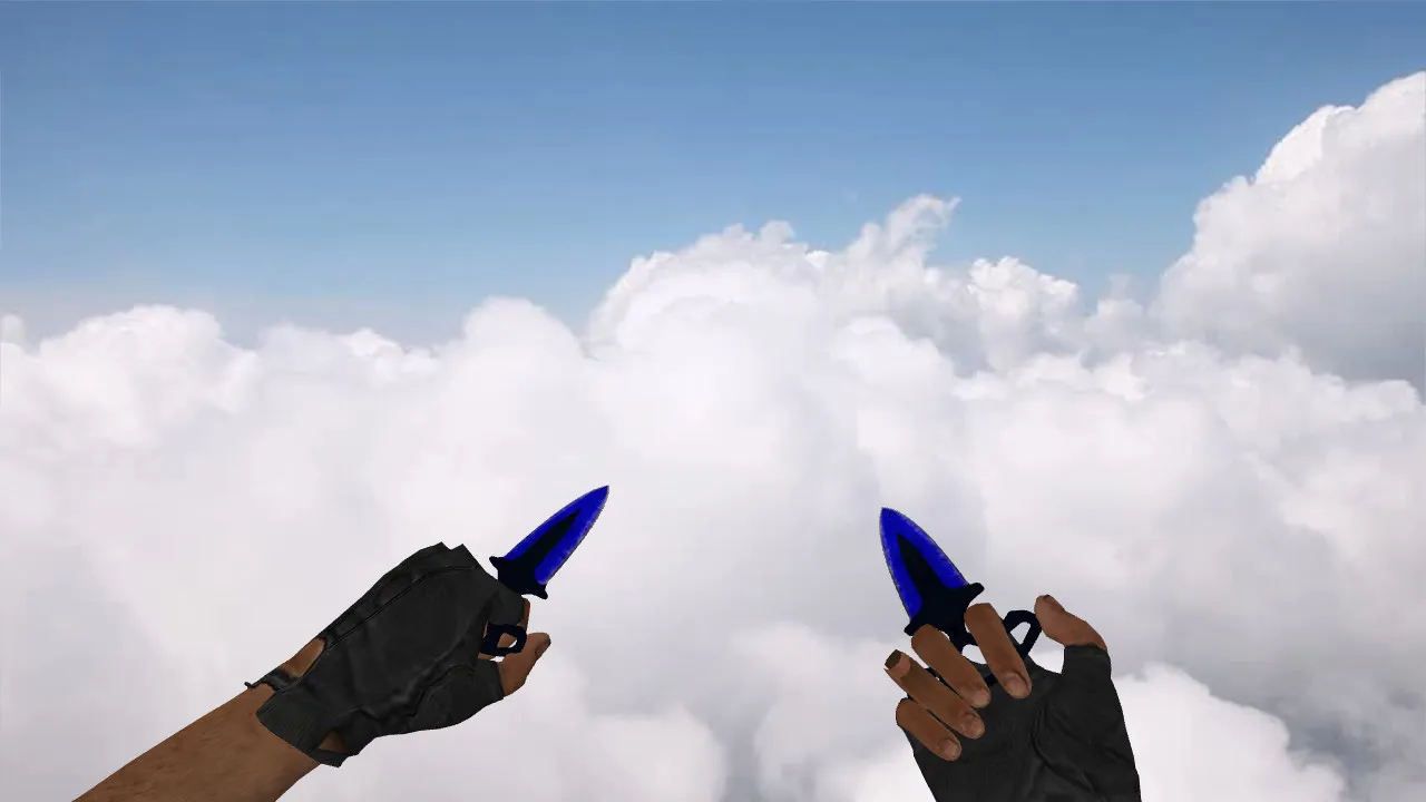 Скриншот Модель ножа «Shadow Daggers Doppler Sapphire» v_ нож для CS 1.6: p_ и w_ модели, звуки, анимация осмотра, текстуры