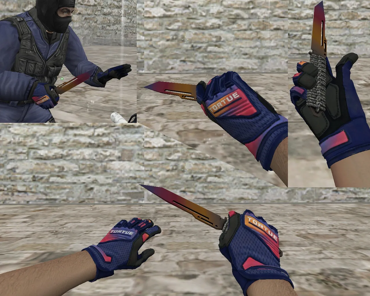 Скриншот Модель ножа «Паракорд-нож Градиент» v_ для CS 1.6: p_, w_ модель, звуки, анимация осмотра