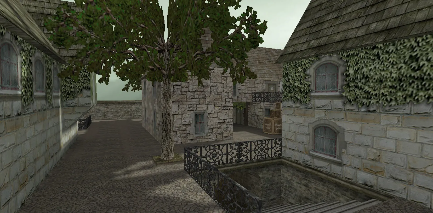 Скриншот de_bergheim — карта для CS 1.6: баланс сторон, точки, .nav, оптимизация wpoly/epoly