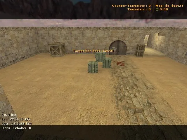 Скриншот  de_dust27 для CS 1.6: тактика, точки и боты (.nav), оптимизация wpoly/epoly