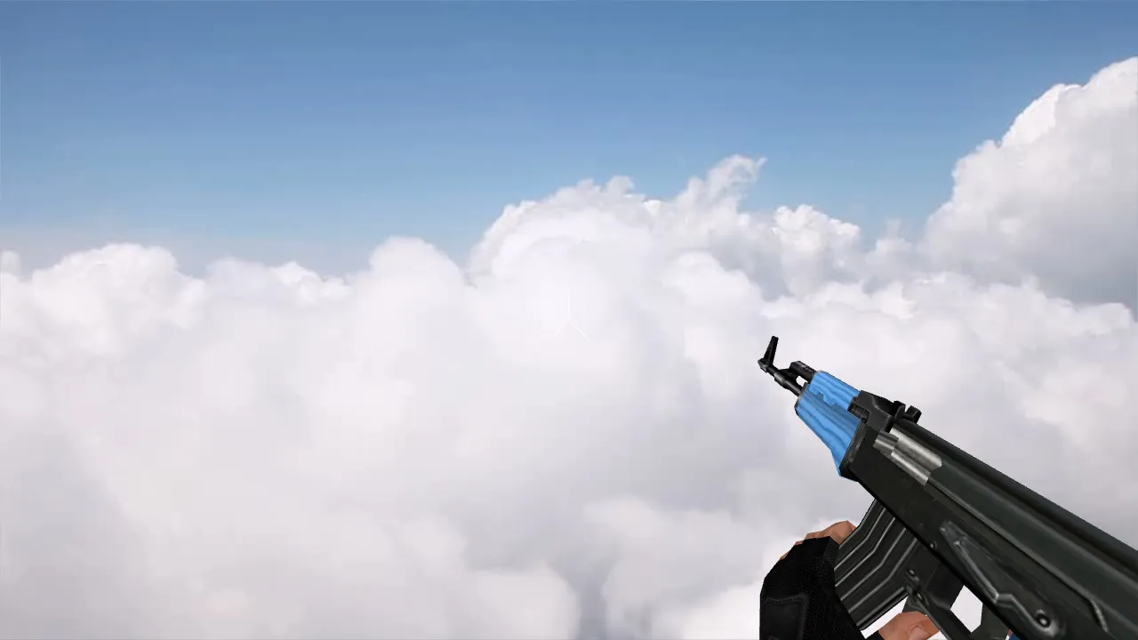 Скриншот Модель v_ak47 «Default AK-47 Blue Edition» для CS 1.6: p_ и w_ модели, звуки, анимация осмотра