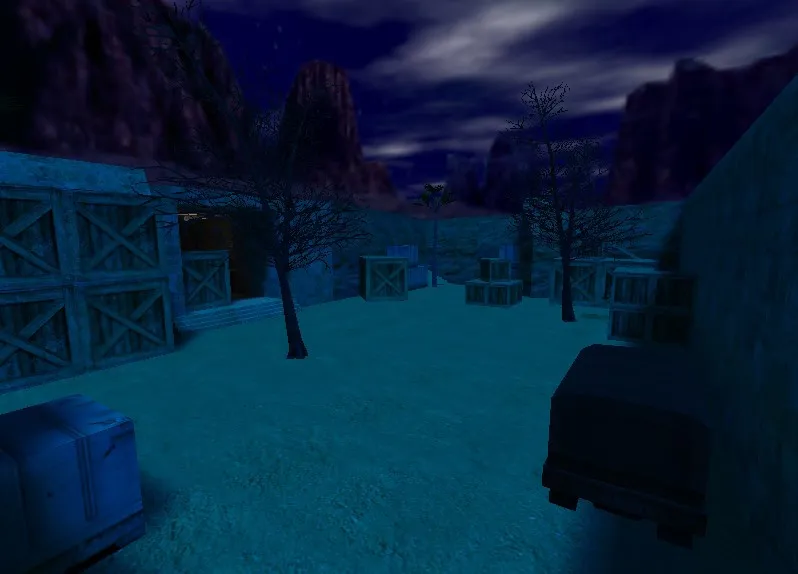 Скриншот de_dust_night_topshot для CS 1.6: ночная карта, точки под клатчи, баланс сторон и .nav для ботов