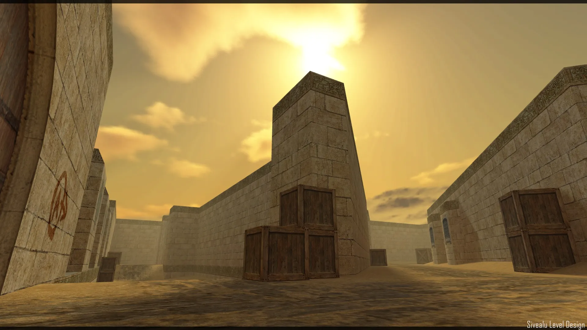 Скриншот  Карта de_fac_sandy_pro для CS 1.6: баланс сторон, точки, .nav для ботов и оптимизация wpoly/epoly