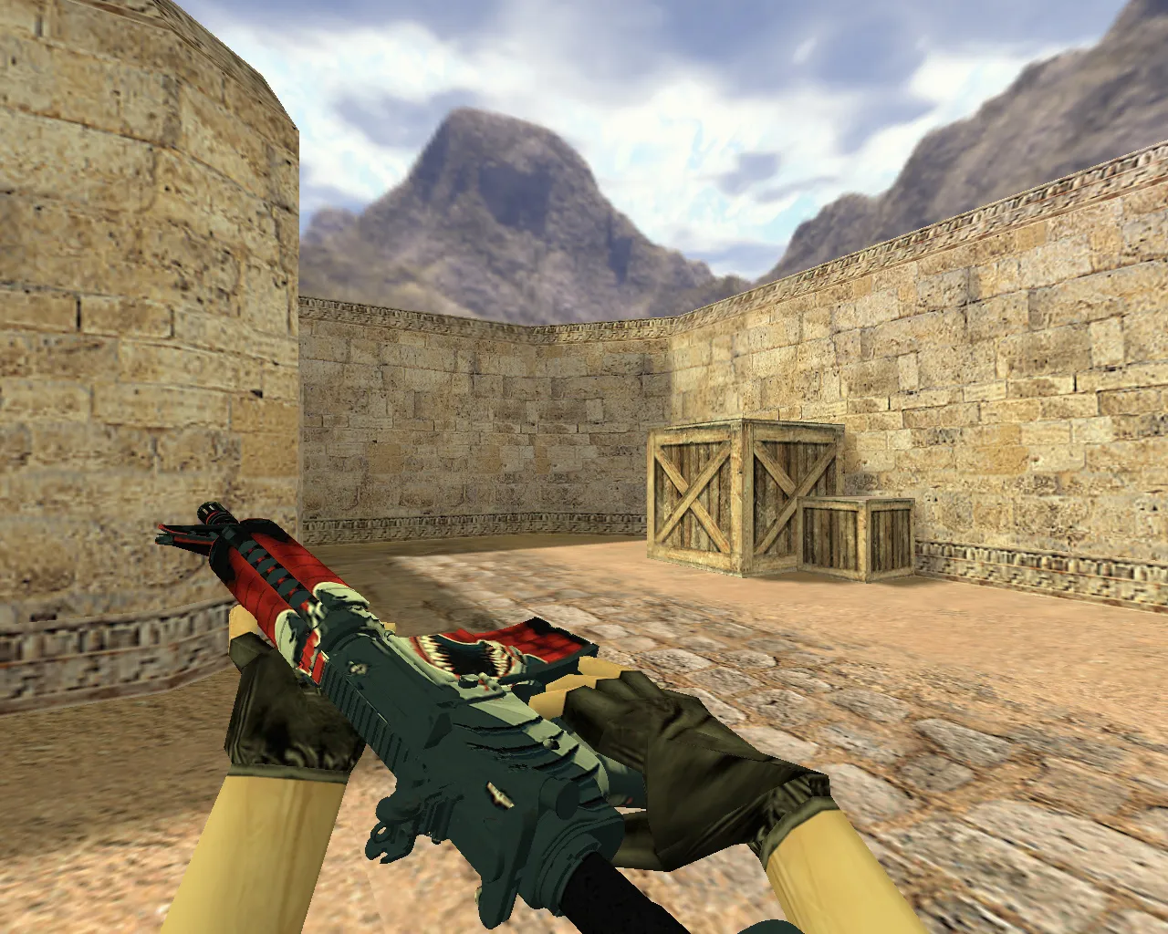 Скриншот Модель «М4А4 Акула» v_m4a4 p_m4a4 w_m4a4 для CS 1.6: звук, анимация осмотра, качество текстур