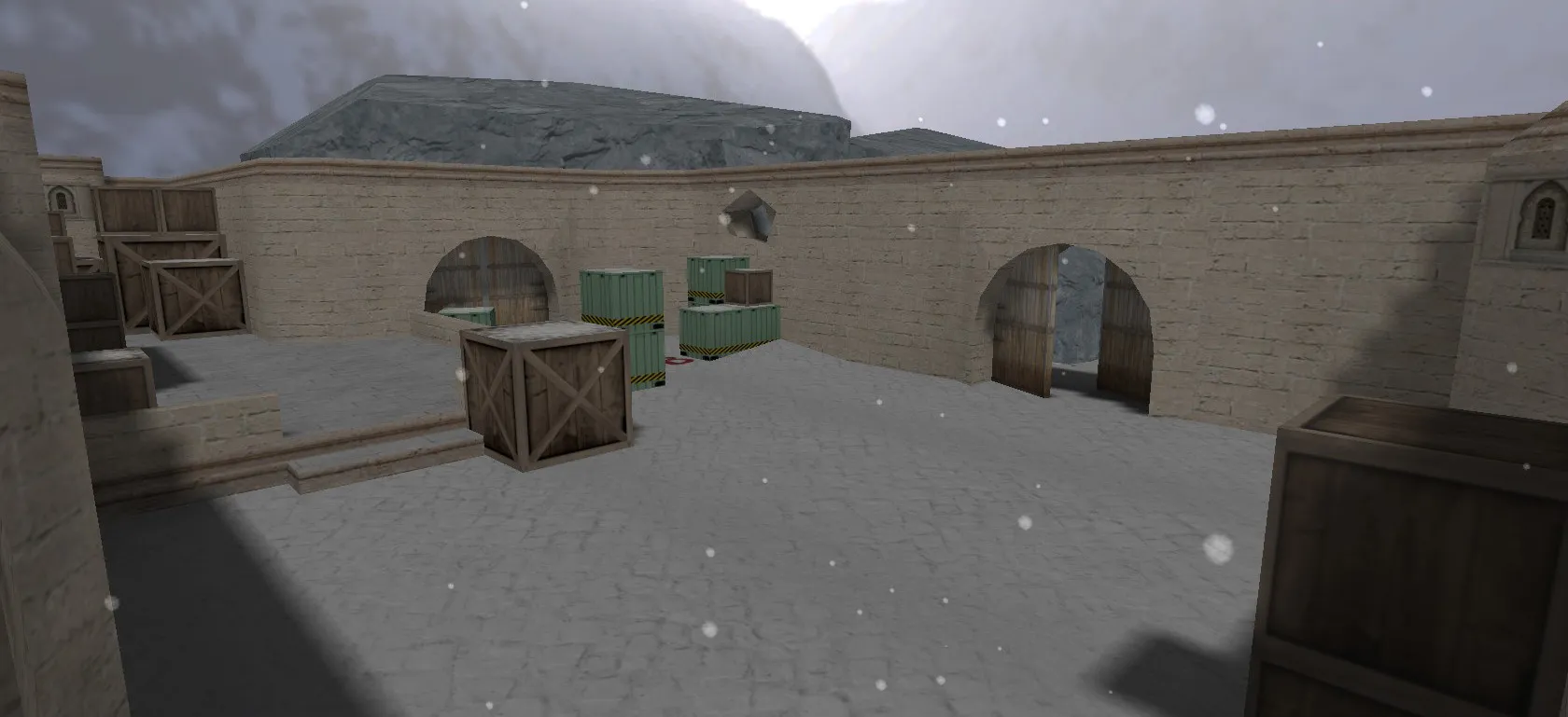 Скриншот de_dust2_winter_csco — зимняя DE_Dust2 карта для CS 1.6: точки, раунды, оптимизация и боты