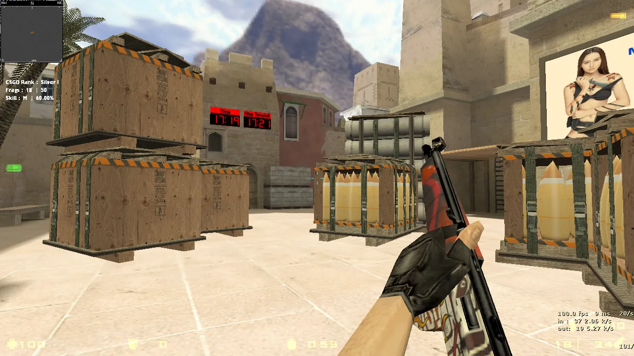 Скриншот Модель MP5 Hellfire для CS 1.6 - Качественные текстуры и анимация