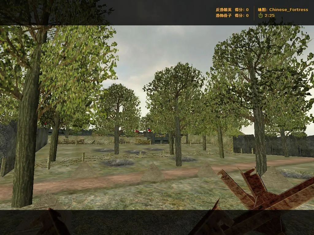 Скриншот Карта chinese_fortress для CS 1.6: тактики CT/T, точки, .nav для ботов и оптимизация wpoly/epoly