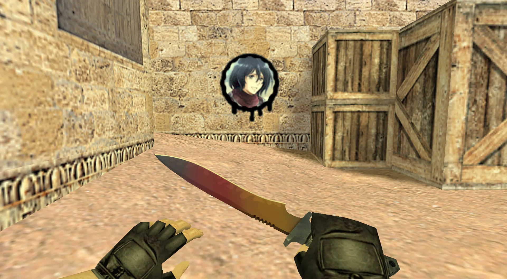 Скриншот  Граффити «Микаса Аккерман» для CS 1.6 - Уникальное Аниме Искусство