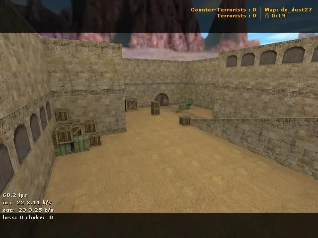 Скриншот  de_dust27 для CS 1.6: тактика, точки и боты (.nav), оптимизация wpoly/epoly